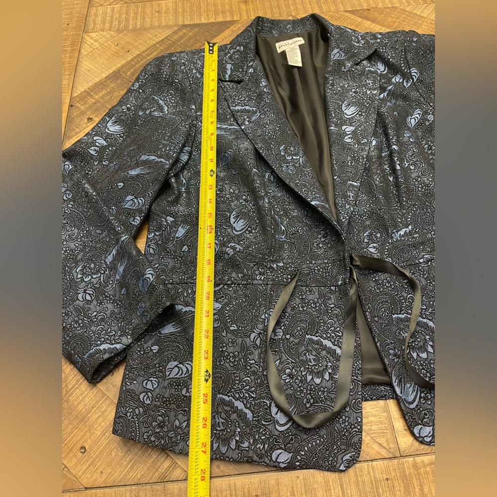 Perceptions Navy And Black Patterned Blazer - image 3